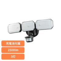 センサーライト 屋外 led 3灯 ソーラーパネル対応 電池式 人感センサー 外灯 玄関 高速フラッシュ 防犯センサーライト LS-B313 オーム OHM * | ウエノ電器 Yahoo!店