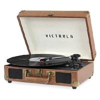 Victrola Vintage 3-Speed Bluetooth Portable Suitcase Record Player with Built-in Speakers | Upgraded Turntable Audio Sound|Brown, Model Number: VSC-55 | インタートレーディング