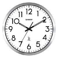 SHARP (シャープ) アトミックアナログ壁掛け時計 - 12インチ シルバーつや消し仕上げ自動セット - 電池式 読みやすい使用:シンプル、どんなインテリアにもフィッ | インタートレーディング