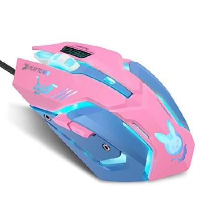 ピンク機械キーボードマウスセットデスクトップパソコンゲーム ワイヤードクラックグローイングキャラクター 4D ゲーム