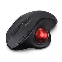 2.4G+Dual Bluetooth Wireless Trackball Mouse, KKUOD 3-Device Connection Ergonomic Mouse, Rechargeable Ergo Mouse with USB-C Port and 3 DPI, Thumb-Oper | インタートレーディング