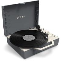 a VSC-725SB-GRA Re-Spin Sustainable Suitcase Record Player Bluetooth (Gray) | インタートレーディング