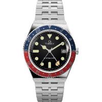 Timex Men's Q GMT 38mm Watch - Black Dial Stainless Steel Case ＆ Strap | インタートレーディング