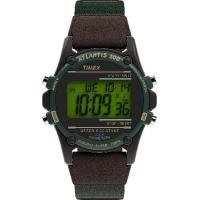 Timex メンズ Expedition Atlantis 40mm 腕時計 - ブラックケース ブルーファブリック/レザーストラップ, ティール/ブラウン, モダン | インタートレーディング