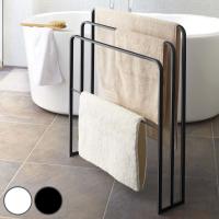 山崎実業 tower 横から掛けられるバスタオルハンガー 3連 タワー （ 4903208049795 ハンガーラック タオルハンガー バスタオル スタンド 室内物干し ） | インテリアパレットヤフー店