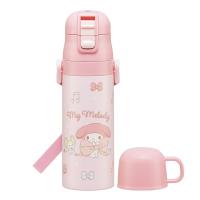 水筒 470ml 430ml 超軽量2WAYステンレスボトル MMビックリボン （ マイメロディ 保冷 保温 直飲み コップ付き マグボトル コップ飲み 2way 子供 ） | インテリアパレットヤフー店