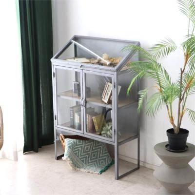 アンティーク調 ガラスキャビネット（スタイル：シャビーシック）の