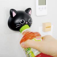 ペットボトルキャップオープナー　キャップオープニャー　黒猫 （ ボトルオープナー 蓋オープナー フタあけ ） 