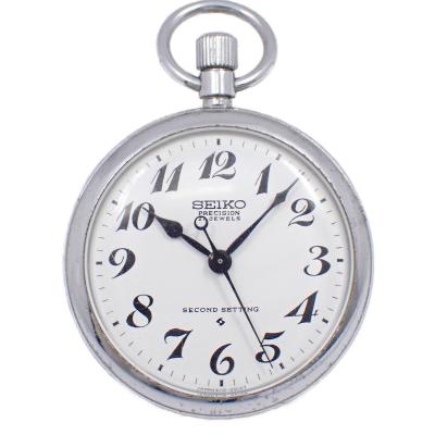 SEIKOSHA 精巧社　SEIKO 鉄道時計 懐中時計 シルバー　手巻き Yahoo!オークション -「精工舎鉄道時計」(懐中時計) の落札相場