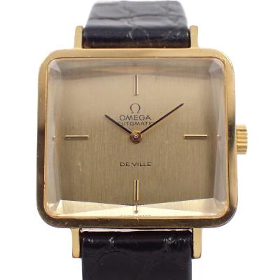 稼働 OMEGA DE VILLE 腕時計 ゴールド文字盤 スクエア 692 オメガ