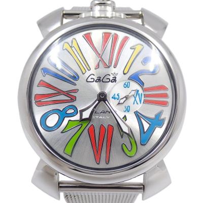 GagaMilano ナポレオーネ ホワイトシェル文字盤 ホワイト革ベルト GagaMilano ナポレオーネ ホワイトシェル文字盤 ホワイト革