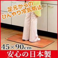 ホットカーペット 木目調 フローリング 45×90cm 撥水 防水 ホットキッチンマット 日本製 電気カーペット マット 床暖房 NA-151KM | アイリストップマート