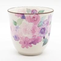 花工房 湯呑 ピンク  茶碗 湯飲み 花柄 陶器 和食器 焼き物 日本製 ＆藍 かわいい おしゃれ | 雑貨と器・プレゼント IRODORI GIFT