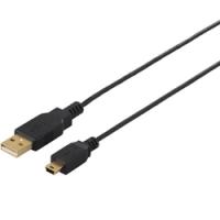 BUFFALO BSUAMNSM205BK USB2.0ケーブル（A to miniB） スリムタイプ 0.5m ブラック | IS-LINK