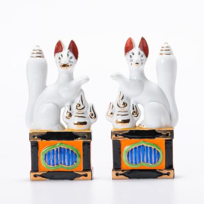 【美品】ネコ　リス　キツネ　陶器　置物　インテリア　工芸品　美術品　A1014 狐 置物のおすすめ人気商品一覧 通販 - Yahoo!ショッピング