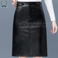 本革 ラムレザースカート レディース 膝丈 スリット ミディ丈 本革