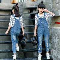 デニム サロペット オーバーオール キッズ ジュニア 子供服 ダメージ