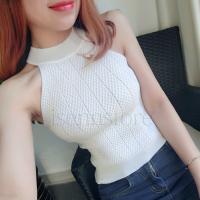 イネラ　ホルターネックニットトップス　ニット　タンクトップ　ノースリーブ　ベスト INella（イネラ）の「【INella(イネラ)】ホルターネックニット