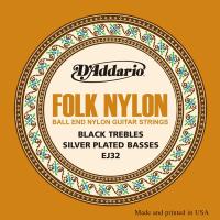 D'Addario / Folk Nylon EJ32 Silver on Nylon Black Trebles Ball End 28-45 アコギ弦(渋谷店) | イシバシ楽器 17ショップス