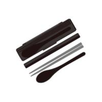 スケ633621  【オリジナル】抗菌音の鳴らないコンビセット【リッチブラック】【黒】【ネイチャーカラー】【箸】【スプーン】【箸入れ】【箸ケース】【コンビ】… | いしだ屋