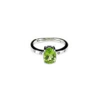 貴重天然石AAAAペリドット指輪リング銀925天然石12号105-043 | 石街