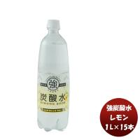 友桝 強炭酸水レモン １Ｌ ＰＥＴ 1L × 1ケース / 15本炭酸水 檸檬 人気 刺激 割り材 飲料 無添加 料理 健康 美容 アレンジ | 逸酒創伝