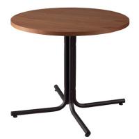 ダリオ カフェテーブル END-225 アイアン ダイニングテーブル おしゃれ 丸形 円形 幅80cm 木製 スチールウッド ブラウン ナチュラル | IT-com