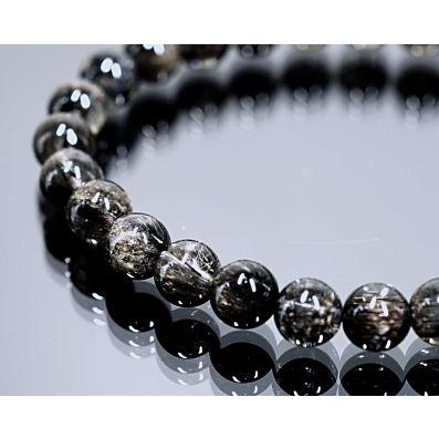 ブラックルチル クォーツ ブレスレット 二酸化チタンの本物ルチル 激レア品 ブラックルチルクォーツ（黒針水晶）,酸化チタン｜最高級
