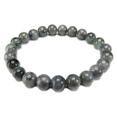 本翡翠　高品質、天然ミネラル魔除け黒混色細身バングル 楽天市場】黒ビルマ翡翠 数珠ブレスレット 約6ミリ 3A´【腕輪