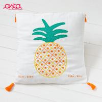 ■SALE■【asta】パイナップルビーズ刺繍のクッションカバー｜タッセル付きオフホワイト 