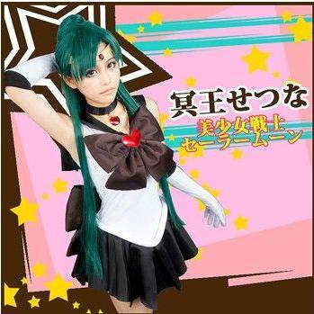 たぬきち　セーラープルート　コスプレ衣装　武器・ブーツ付き K984C 美少女戦士 セーラームーン セーラープルート／冥王 せつな 風