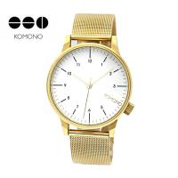 KOMONO　コモノ　KOM-W2358　ウィンストン ロイヤル メンズ レディース ユニセックス 腕時計 アナログ 三針モデル メッシュ ベルト ゴールド ホワイト文字盤 | DECORbySEKINE