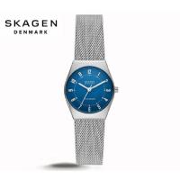 SKAGEN スカーゲン SKW3080 GRENEN LILLE 三針デイト チャコール ステンレス メッシュ ソーラー レディース 腕時計 正規品 アナログ シルバー オーシャンブルー | DECORbySEKINE