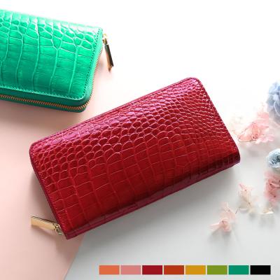 極美品ピエールカルダンシャイニングクロコ札入れ長財布袋付本鰐保証書