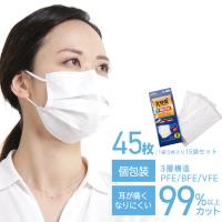 1袋3枚入りマスク×15袋セット マスク 45枚 ［ネコポスで送料無料］不織布 使い捨てマスク (09000168-ll250r) クリスマス | sankyo shokai-三京商会