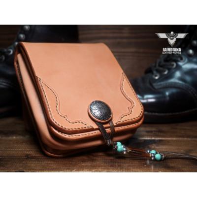 【Bigtwin】レザーコンチョ　メディスン　バッグ 美品 BIG HANDレザー メディスンバッグ パイソン