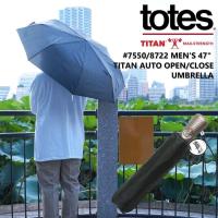 トーツ totes 7550/8722 タイタン 折りたたみ傘 47” TITAN AUTO OPEN/CLOSE ｜ メンズ おりたたみ傘 折畳み傘 耐久性の高いモデル 丈夫 風に強い ボタン式 軽量