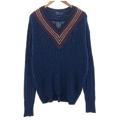 【美品】 ポロ バイ　ラルフローレン　チルデンニット　コットン　ケーブル　XL 90s ヴィンテージ OLD POLO RALPH LAUREN ポロラルフローレン