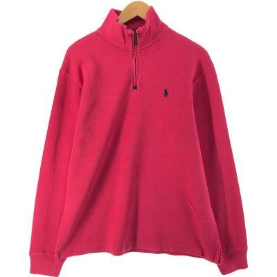 Polo by Ralph Lauren ピンク ハーフジップアップセーター　M Polo Ralph Lauren - Logo-Embroidered Cotton Half-Zip Sweater