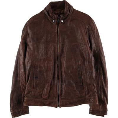 HUGO BOSS ラムレザー シングルライダース ブラウン 50 HUGO BOSS ラムレザー シングルライダース ブラウン 50