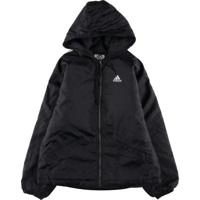 adidas アディダス　ファー　フード　ダウンコート　メンズ　L ブラック　黒 adidas ダウンジャケット ダウン フード付き無地パファー