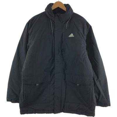 adidas アディダス　ファー　フード　ダウンコート　メンズ　L ブラック　黒 adidas ダウンジャケット ダウン フード付き無地パファー