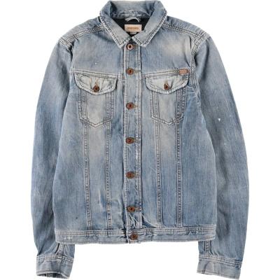 【未使用タグ付き❤️】ディーゼル❣️デニムジャケット オーバーサイズ チェック柄 DIESEL(ディーゼル) パッチワークデニムジャケット ブルー