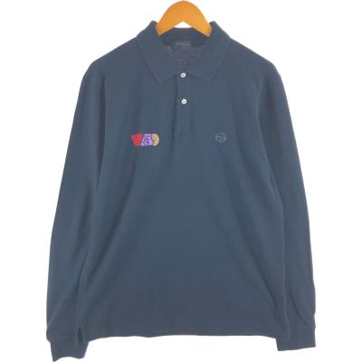 Sergio Tacchini ポロシャツ Lサイズ ストライプ Sergio Tacchini ポロシャツ L 青系ストライプ Sergio Tacchini