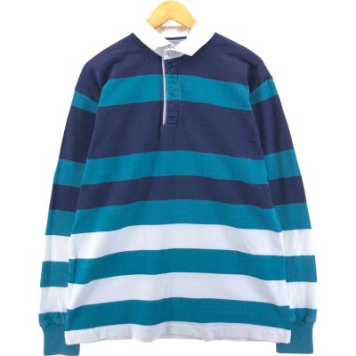 新品Lands'End ラガーシャツ M米国製レッド/ホワイト/ネイビー 新品 90's LANDS' END ラガーシャツ 
