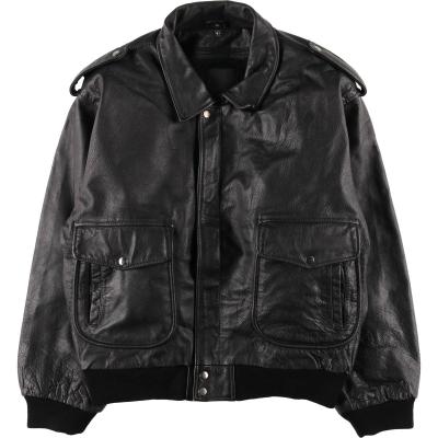 レザー ジャケット ブラック　古着　A-2 セール】Vintage-like synthetic leather A-2 jacket/ヴィンテージ