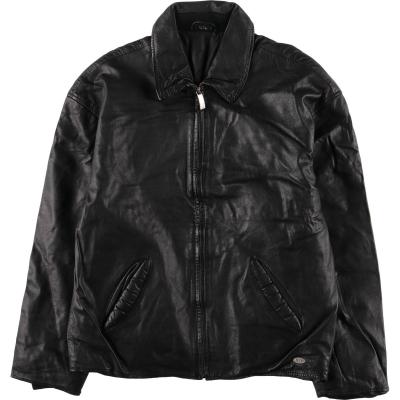 Aquascutum 短丈 レザー ボンバージャケット スイングトップ 黒 L Aquascutum 短丈 レザー ボンバージャケット スイングトップ 黒 L