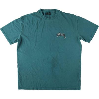 STUSSY メンズ半袖Tシャツ、カットソー（色：グリーン系