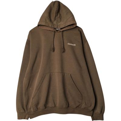 Carhartt パーカー ブラウン 表記L Carhartt パーカー フーディー L ダークブラウン オリジナル