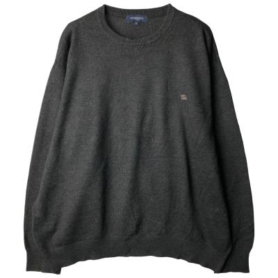 【美品】バーバリーロンドン カシミヤ100% 長袖ニット セーター ロゴ刺繍 黒 vectorpremium_081-102505080057